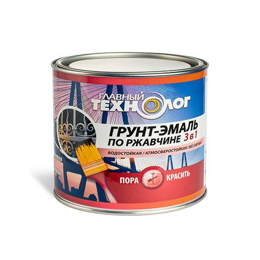 Грунт-эмаль на ржавчину латексная Главный Технолог темно-серая 0.8 кг