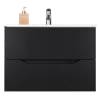 Тумба с раковиной Orange Line Li-80Tub+Ra подвесная, черный матовый фото 2