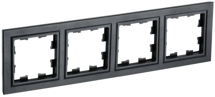 Рамка 4-постовая IEK Brite BR-M42-K02 черный