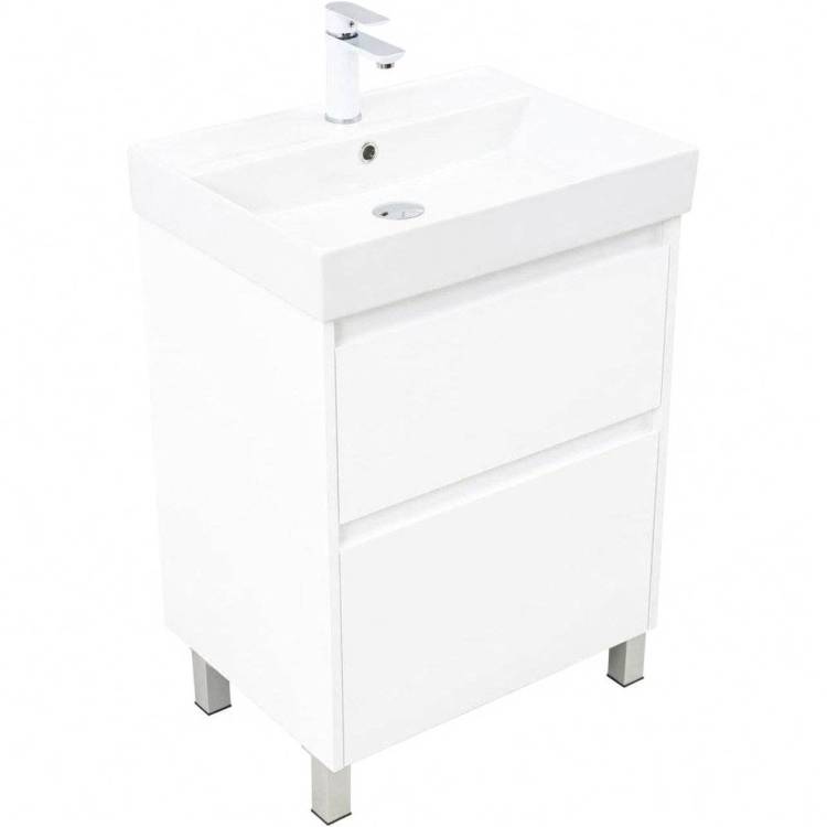 Тумба с раковиной Aquanet Nova Lite 2.0 60 348190 Белый глянец