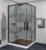 Душевой уголок AvaCan KB80 профиль черный, стекло прозрачное, с рисунком, 90x90x195
