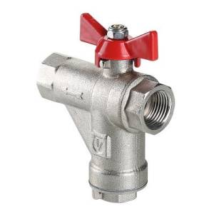 Кран шаровой VALTEC со встроенным прямым фильтром, рукоятка бабочка 3/4 ВВ