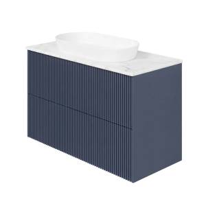 Тумба с раковиной La Fenice Terra Twin Blu Grigio NFNC-01-TER-BG-100-2-3-M-GG синяя матовая, 100 см