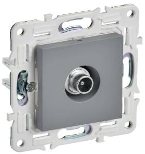 ТВ-розетка проходная IEK Skandy SK-A10-P-K03 серый