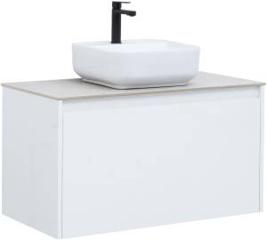 Тумба под раковину Aquanet Nova Lite 90 242257 1+1 ящика, белый глянец