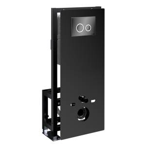 Система инсталляции для унитазов Wasserkraft Glan 66TLT.010.ME.BL.PB01 клавиша черный глянцевый