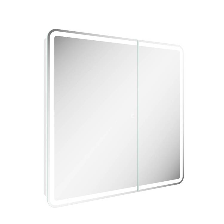 Зеркало-шкаф Sancos Diva DIV800 с подсветкой, сенсорное управление, Белый, 80x80