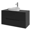 Тумба с раковиной Orange Line Li-100TubMDF+B07-500W черная матовая, 100 см