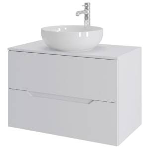 Тумба с раковиной Orange Line Li-80TuwMDF+B07-420W белая матовая, 80.5 см