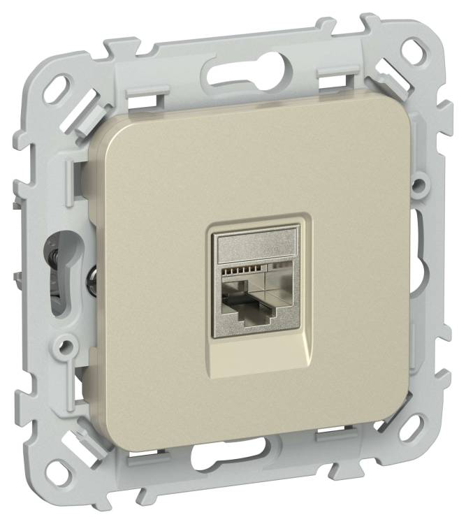 Розетка компьютерная RJ45 IEK Flite FI-K11-2-K37 шампань