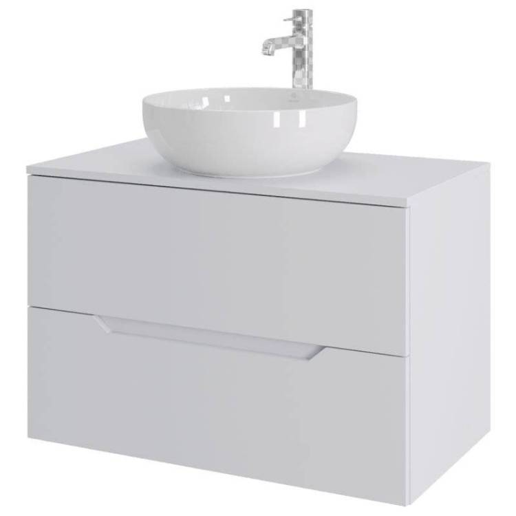 Тумба с раковиной Orange Line Li-80TuwMDF+B07-420W белая матовая, 80.5 см