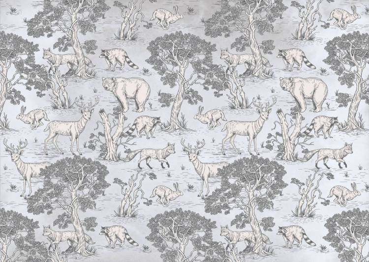 Фреска Ortograf Flora 31282 Forest animals light Флора FLN