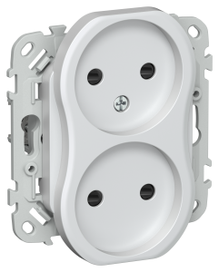 Розетка 2-местная с защитными шторками IEK Flite FI-R23-10-1-K36 жемчуг