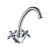 Смеситель для умывальника Decoroom DR53 DR53012 двуручный для умывальника с повортным изливом Хром