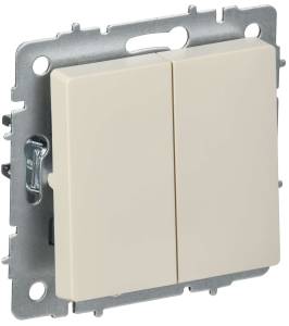 Выключатель 2-клавишный перекрестный IEK Brite BR-V23-0-10-K10 бежевый