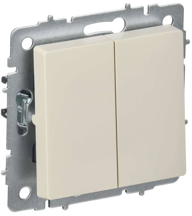 Выключатель 2-клавишный перекрестный IEK Brite BR-V23-0-10-K10 бежевый