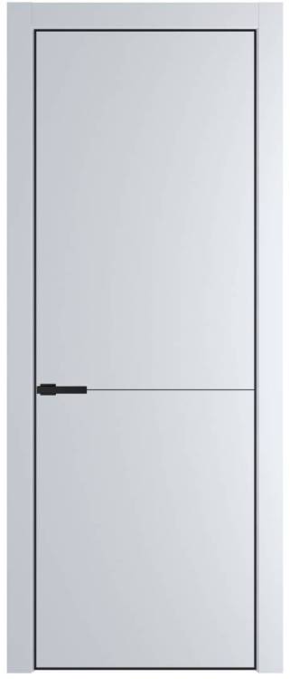 Межкомнатная дверь Profil Doors 16 PE полотно Вайт, кромка алюминиевая с четырех сторон черная, алюминиевый молдинг 3мм 700x2000