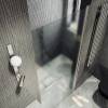 Душевая дверь в нишу MaybahGlass MGD-458-5 профиль хром матовый, стекло сатин, 80x198 фото 4
