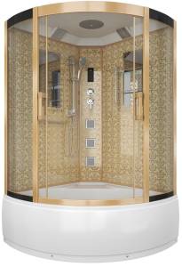 Душевая кабина Niagara Lux 7744G золото, с высоким поддоном, с сиденьем