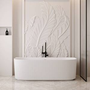 Ванна из искусственного камня Abber Stein AS9630 170x75 белая матовая