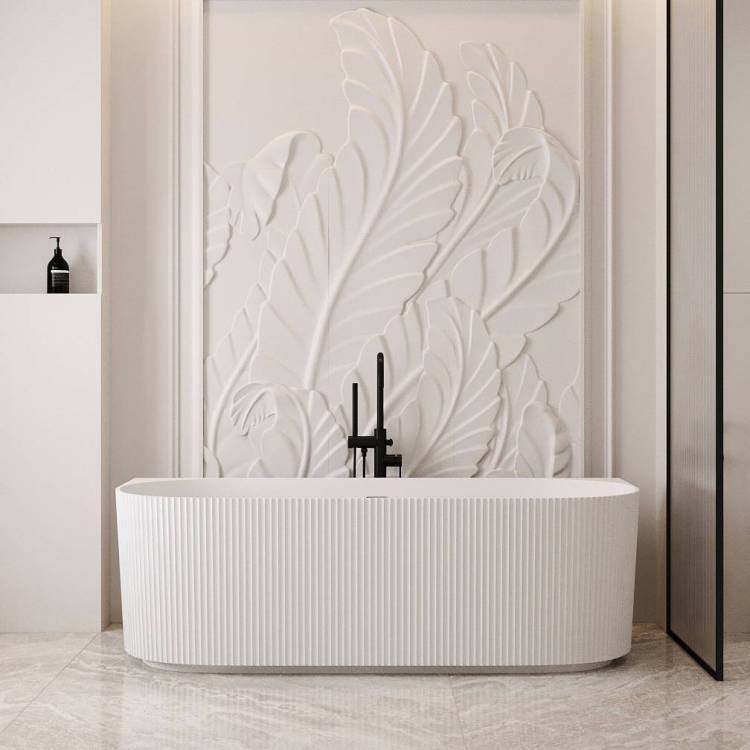 Ванна из искусственного камня Abber Stein AS9630 170x75 белая матовая