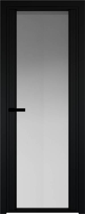 Межкомнатная дверь Profil Doors 2 AGP цвет профиля Черный, стекло безопасное 6 мм матовое 600x2000
