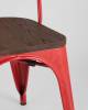 Набор из 6 стульев Stool Group Tolix YD-H440B-W LG-03 X6 красный глянцевый, темное дерево фото 9