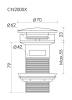 Донный клапан для раковины Ceramica Nova CN2000MBx с керамической накладкой, чёрный матовый фото 2
