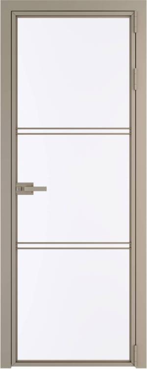 Межкомнатная дверь Profil Doors 3 AX цвет профиля Никель матовый, стекло безопасное 6 мм монохром белый просветленный 700x2000