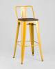 Набор из 6 барных стульев Stool Group Tolix YD-H765E-W LG-06 X6 желтый глянцевый, темное дерево, со спинкой фото 3