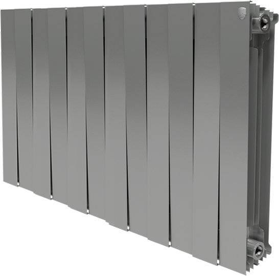 Радиатор биметаллический Royal Thermo Piano Forte 500 silver satin 12 секций, серебро