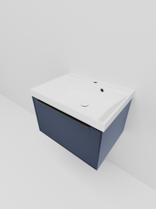Тумба с раковиной La Fenice Simpla Blu Grigio NFNC-01-SIM-BG-60-3-60 синяя матовая, 60 см