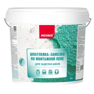 Шпатлевка-замазка для заделки швов по монтажной пене Neomid 5 кг