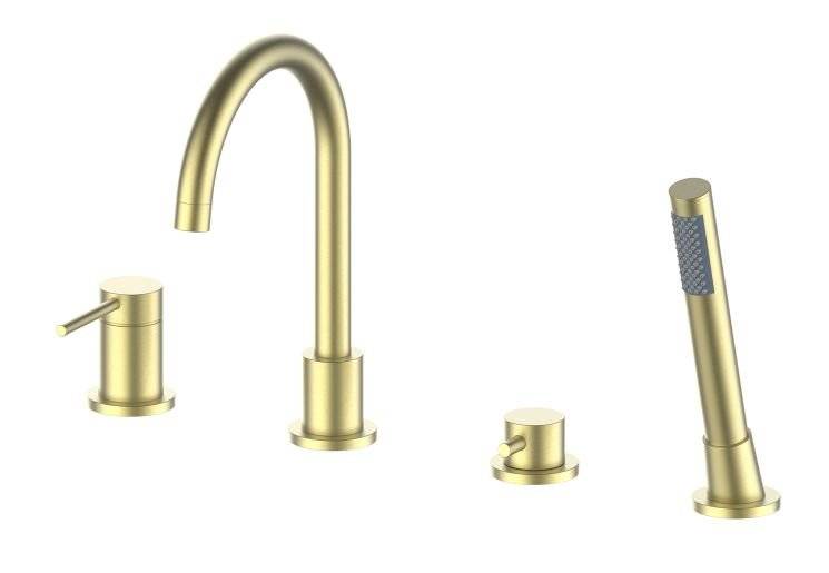 Смеситель на борт ванны Oliveeka Y OL-669017-BG золото матовое