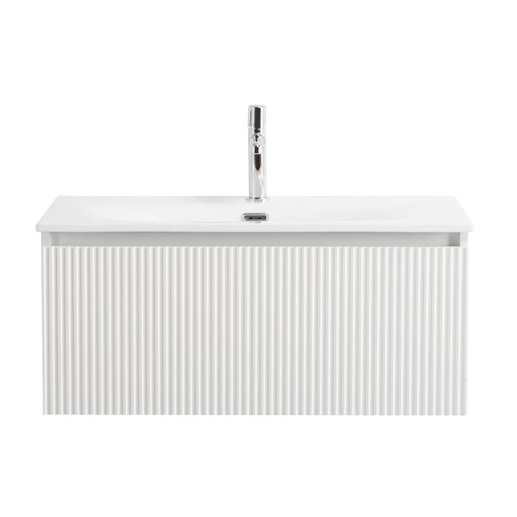 Тумба с раковиной BelBagno UNO 80 подвесная, с одним ящиком, Bianco Opaco