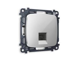 Комплект механизма телефонной розетки со шторкой Ambrella Volt Omega MO412030