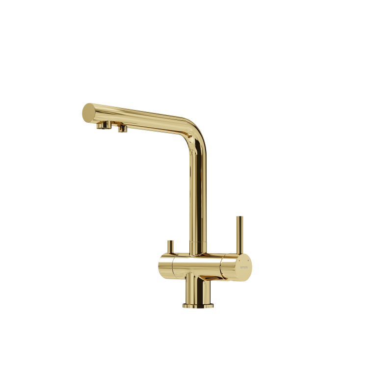 Смеситель для кухни Sancos Foster SC4014ZG с возможностью подключения фильтра для воды, полированное золото
