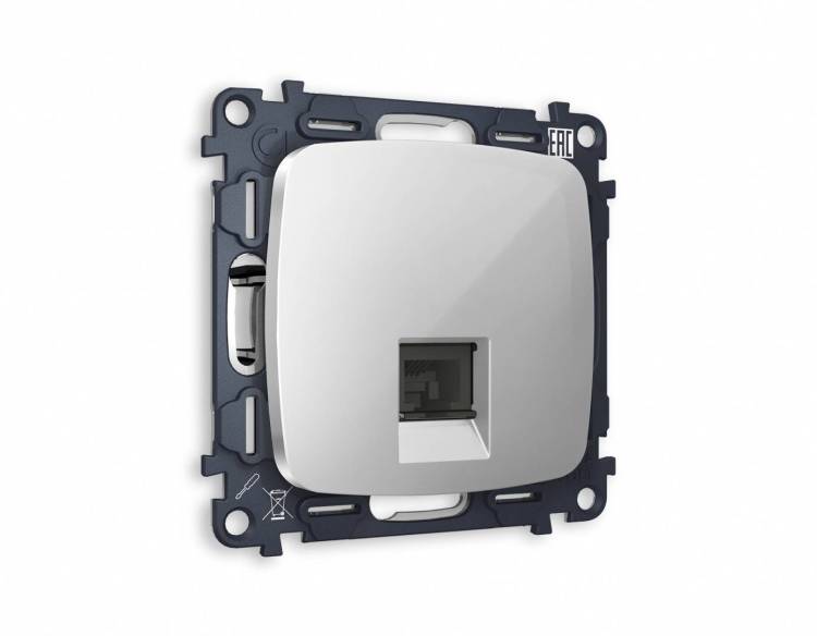 Комплект механизма телефонной розетки со шторкой Ambrella Volt Omega MO412030