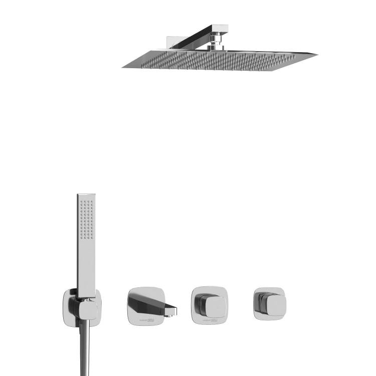 Душевой комплект Wasserkraft Naab A8651.313.314.090.118.326.087.103 с верхней душевой насадкой, хром, встраиваемый, с лейкой