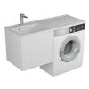 Тумба с раковиной Veneciana Nera 55 55523 подвесная, под стиральную машину, с двумя ящиками, белый матовый