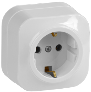 Розетка 1-местная с заземлением IEK Glory ERH11-K01-16 белый