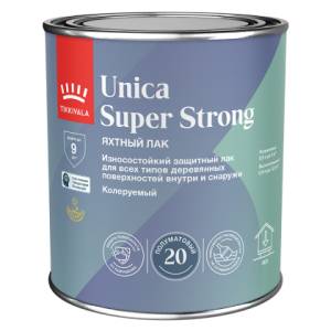 Лак универсальный износостойкий Tikkivala Unica Super Strong EP высокоглянцевый 0.9 л