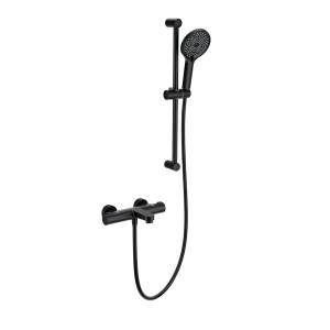 Смеситель для ванны Wonzon & Woghand WW-C2018-A-MB термостатический, с душевым гарнитуром, черный матовый