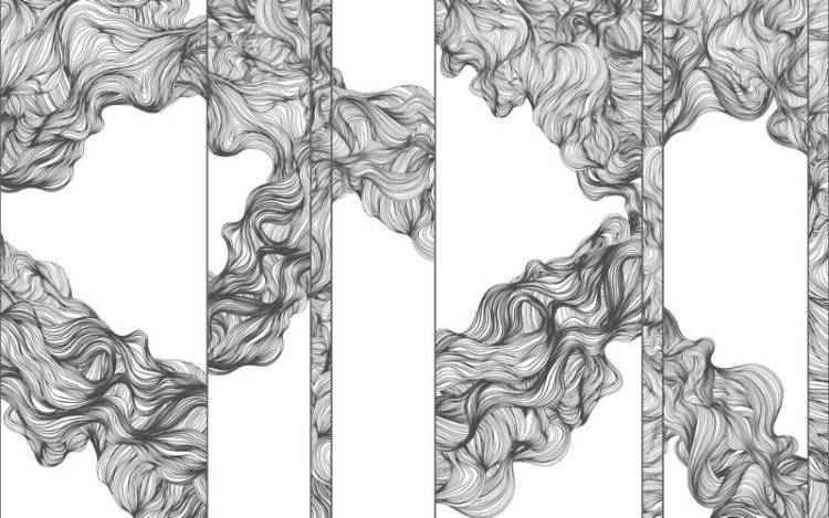 3D Фотообои Artegrafico «Черно-белые линии геометрии» LST-015 песок