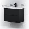 Тумба с раковиной AM.PM Gem 75 черная матовая, подвесная, с 2 ящиками, с белой раковиной фото 9