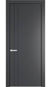 Межкомнатная дверь Profil Doors 12 PA полотно Графит, профиль черный, алюминиевый молдинг 3мм 600x2000