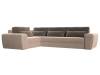 Диван угловой Лига Диванов Лига-008 Long 118700L бежевый, коричневый, левый