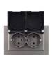 Розетка 2-местная с заземлением, шторками и крышкой IEK Brite BR-R26-16-44-K46-F сталь фото 10