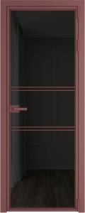 Межкомнатная дверь Profil Doors 2 AX цвет профиля Красный антрацит, стекло безопасное 6 мм черное тонированное 700x2000