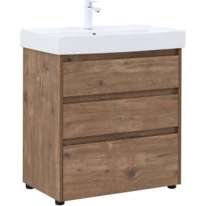 Тумба с раковиной Aquanet Nova Lite 00302474 75 дуб рустикальный, 3 ящика
